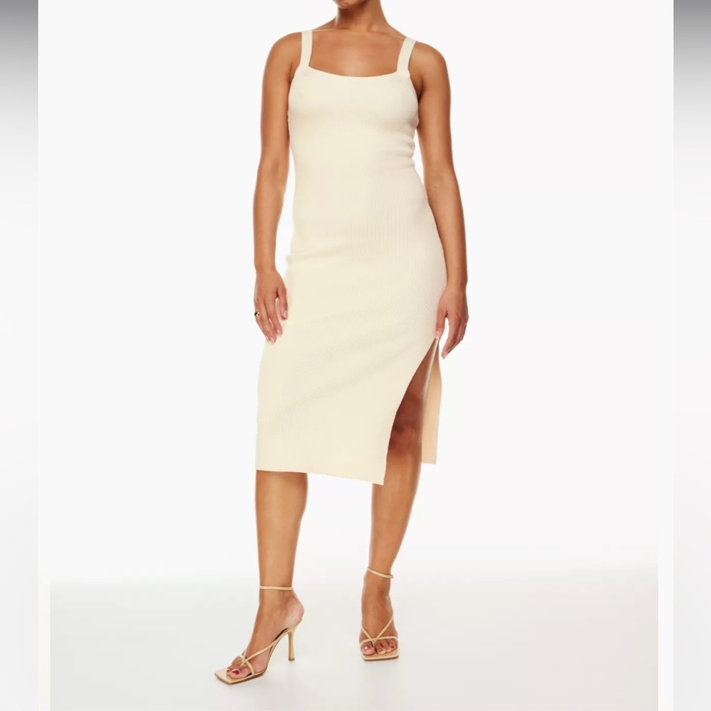 Babaton Chase midi knit ribbed sweater tank Dress - Shade Birch